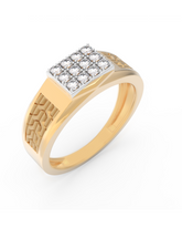 18K Gold & Diamond Band Ring For Men KRC60330