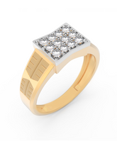 18K Gold & Diamond Band Ring For Men KRC60324