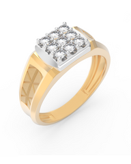 18K Gold & Diamond Band Ring For Men KRC60320