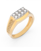 18K Gold & Diamond Band Ring For Men KRC60318