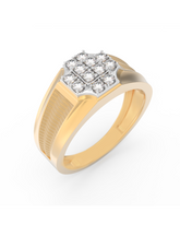 18K Gold & Diamond Band Ring For Men KRC60315