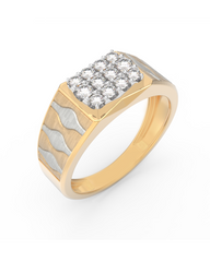 18K Gold & Diamond Ring For Men KRC60313