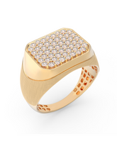 18K Gold & Diamond Band Ring For Men KRC60308