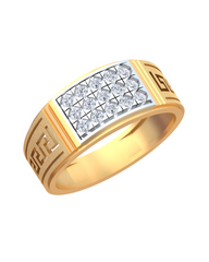 18K Gold & Diamond Ring For Men KRB60306
