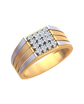18K Gold & Diamond Square Ring For Men KRB60266