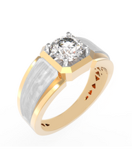18K Gold & Diamond Solitaire Ring For Men KRC60268