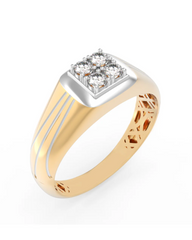 18K Gold & Diamond Band Ring For Men KRC60264