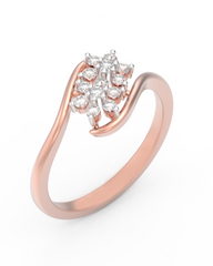 18K Gold & Diamond Ring For Women KRC10453