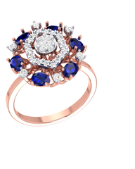 18K Gold & Diamond Gemstone Ring For Women KRI10591