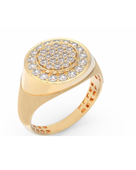 18K Gold & Diamond Engagement Ring For Men KRC60144