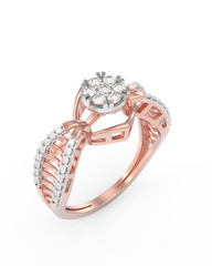 18K Gold & Diamond Cocktail Ring For Women KRL10398