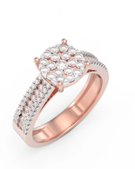 18K Gold & Diamond Engagement Ring For Women KRL10406