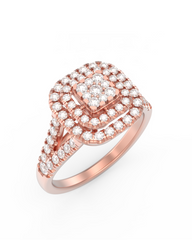 18K Gold & Diamond Ring For Women KRL10391