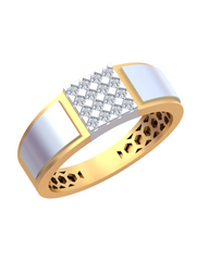 18K Gold & Diamond Square Ring For Men KRB60151