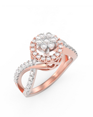 18K Gold & Diamond Ring For Women KRL10403