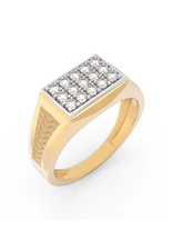 18K Gold & Diamond Band Ring For Men KRC60325