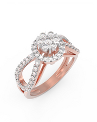 18K Gold & Diamond Cocktail Ring For Women KRL10404