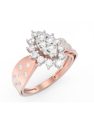 18K Gold & Diamond Engagement Ring For Women KRL10416