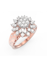 18K Gold & Diamond Cocktail Ring For Women KRL10415