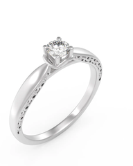 White Gold & Diamond Solitaire Ring For Women KRC10322