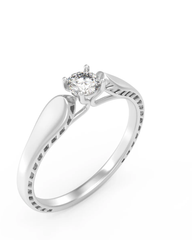 White Gold & Diamond Solitaire Ring For Women KRC10320