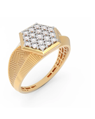 18K Gold & Diamond Band Ring For Men KRC60133