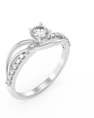 White Gold & Diamond Engagement Ring For Women KRC10316