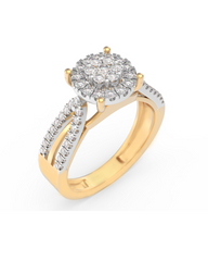 18K Gold & Diamond Engagement Ring For Women KRL10503