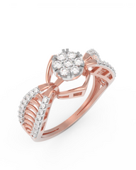 18K Gold & Diamond Ring For Women KRL10397