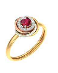 18K Gold & Diamond Gemstone Ring For Women KLR-29