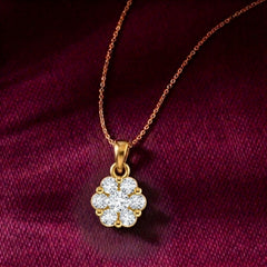 Gold & Diamond Floral Pendent Set KRC40650