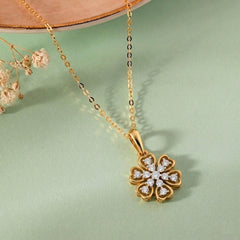 Gold & Diamond Floral Pendant Set KRC40637
