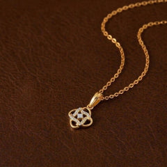 Gold & Diamond Floral Pendant Set KRC40614