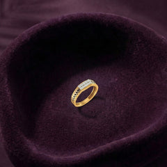 Gold & Diamond Band Ring For Men KRC20098