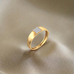 Gold & Diamond Band Ring For Men KRC20066