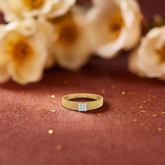Gold & Diamond Band Ring For Men KRC20035