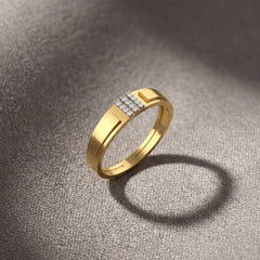 Gold & Diamond Band Ring For Men KRC20067
