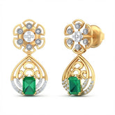 14K Gold & Diamond Women Gemstone Earring KRB44081EG