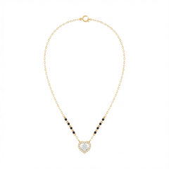 18K Gold & Diamond Heart Mangalsutra For Women KRE90085