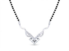 18K Gold & Diamond Beaded Mangalsutra For Women KSK205