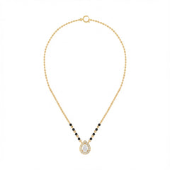18K Gold & Diamond Beaded Mangalsutra For Women KRE90087