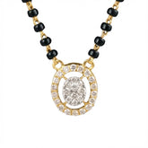 18K Gold & Diamond Beaded Mangalsutra For Women KRF90016