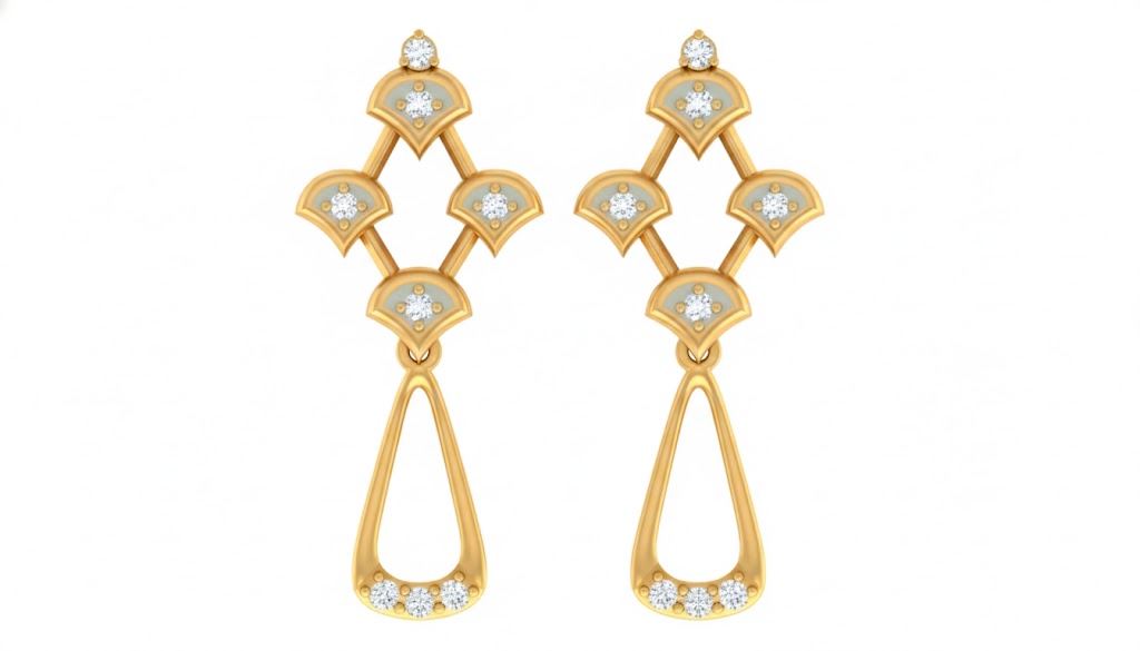 Yellow Gold Diamond Earring | under 40k