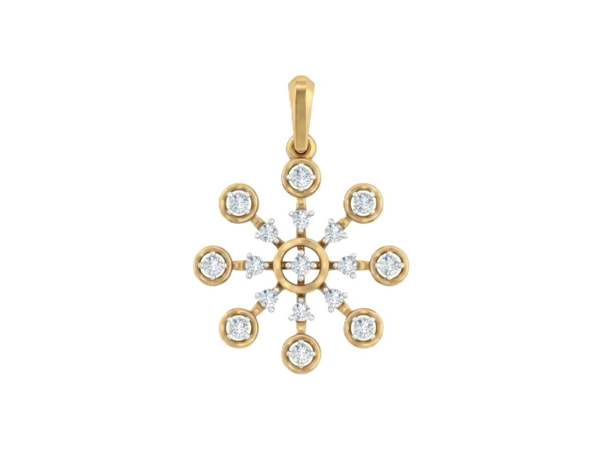 Elegant 18K gold and diamond pendant featuring sparkling natural diamonds and a timeless luxury design.