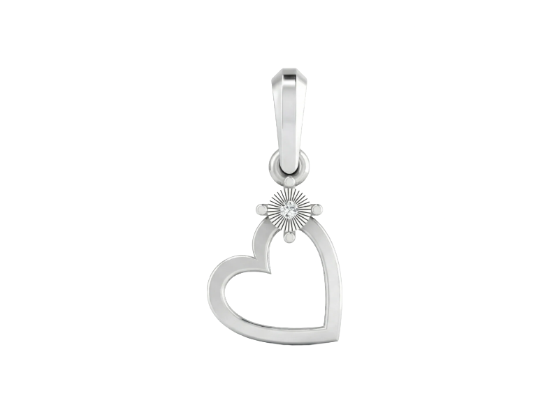 Gold & Diamond Heart-Shaped Solitaire Pendant Set KRB40202
