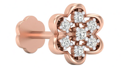 18K Gold & Diamond Stud Nose Pin KRA50156
