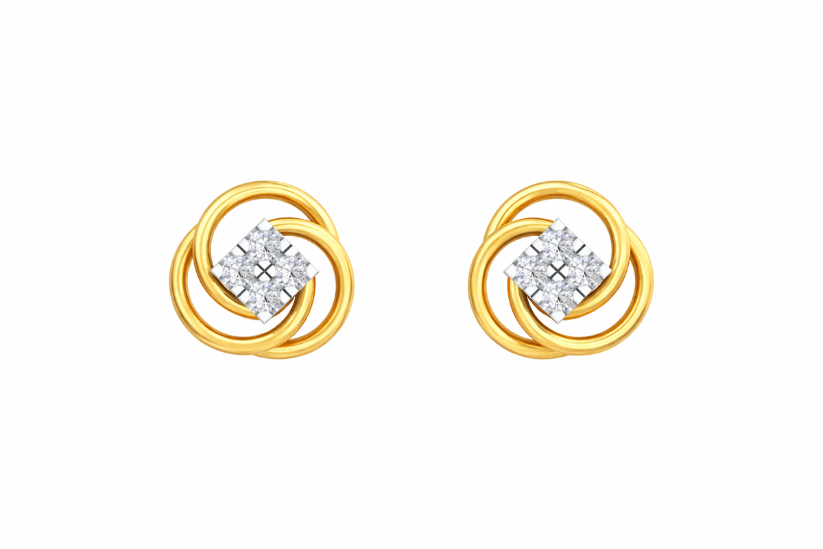 18K Gold & Diamond Women Stud Earring KRK30043