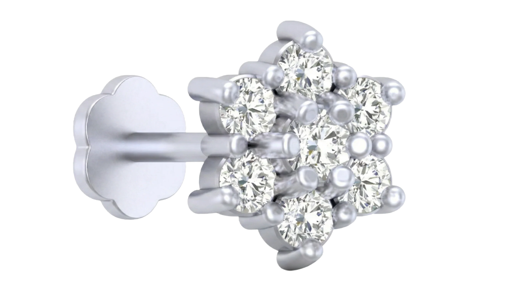 Gold & Diamond Stud Nose Pin KRC80294