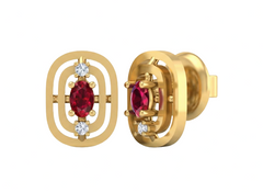 18K Gold & Diamond Women Gemstone Earring KSK060