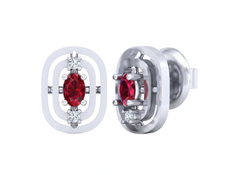 18K Gold & Diamond Women Gemstone Earring KSK060